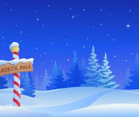 Cartoon Winter Nature background vector 02
