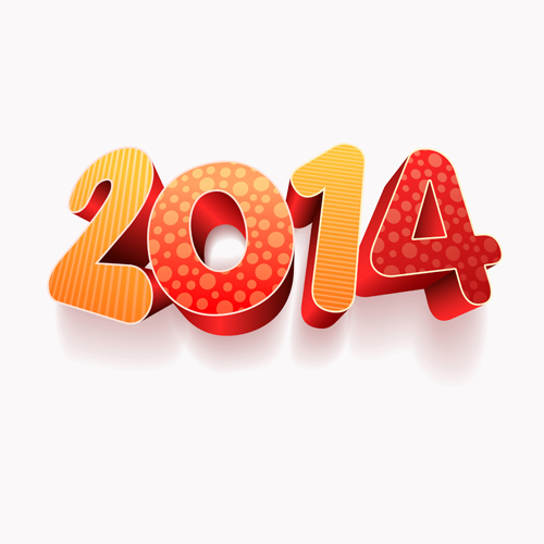 New Year 2014 Creative vector graphics 01