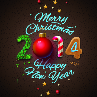 New Year 2014 Christmas deisgn vector