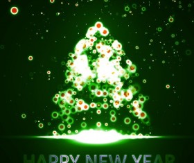 New Year 2014 Green light dot background 02