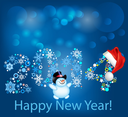 2014 Happy New Year Backgrounds vector 03