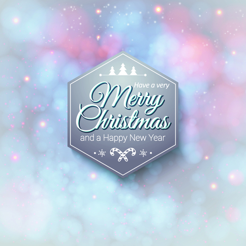 New Year Christmas labels and background 04