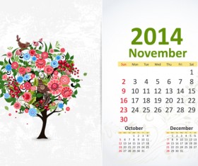 November 2014 Calendar vector
