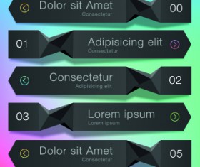 Origami options banner vector 03