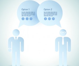 Paper people with speech bubble vector 01