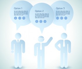 Paper people with speech bubble vector 02