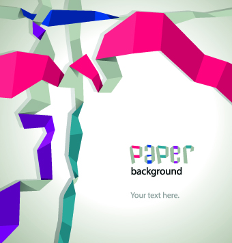 Color paper ribbon background graphic 02
