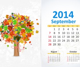 September 2014 Calendar vector