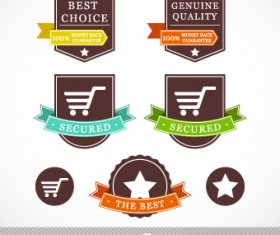 Vintage ribbon with labels vector 04