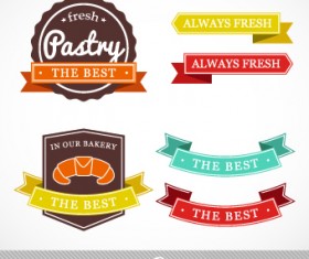 Vintage ribbon with labels vector 05