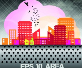 Vector set of Urban design background 04