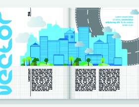 Urban Magazine cover design elements vector 01
