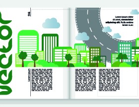 Urban Magazine cover design elements vector 02