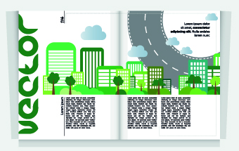 Urban Magazine cover design elements vector 02