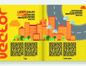 Urban Magazine cover design elements vector 03
