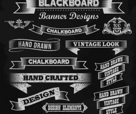 Vintage black and white labels with ornaments vector 01