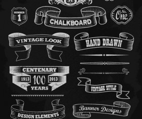 Vintage black and white labels with ornaments vector 02