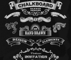 Vintage black and white labels with ornaments vector 04