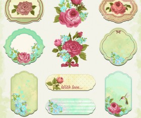 Vintage flower labels vector