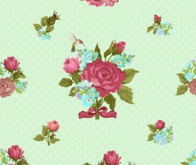 Vintage flower vector patterns 01