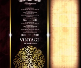 Vintage luxury backgrounds vector set 01