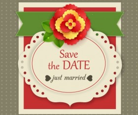 Elegant wedding invitations design vector 03