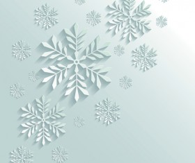 Paper Floral White Christmas Backgrounds Vector 01