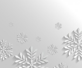 Paper Floral White Christmas Backgrounds Vector 04