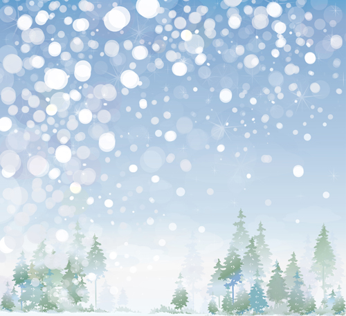 Beautiful winter natural vector backgrounds 01