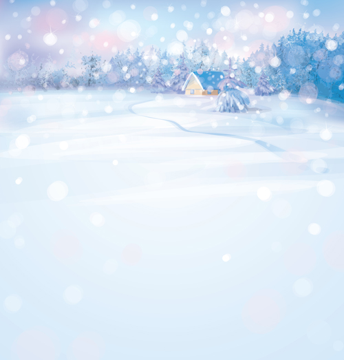 Beautiful winter natural vector backgrounds 02
