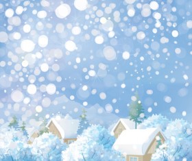 Beautiful winter natural vector backgrounds 04