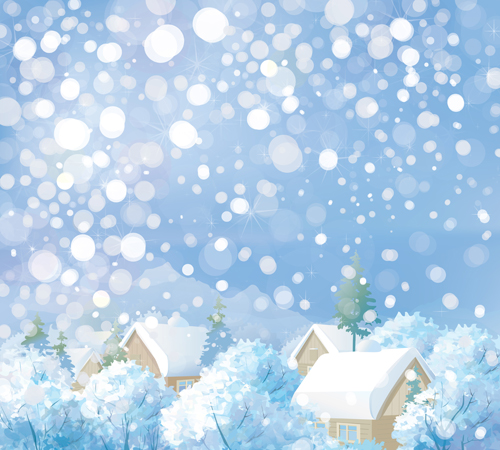 Beautiful winter natural vector backgrounds 04