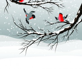Beautiful winter natural vector backgrounds 06