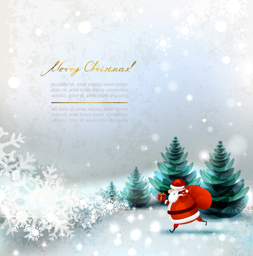 Beautiful winter natural vector backgrounds 08