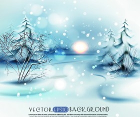 Winter landscape vector background 01