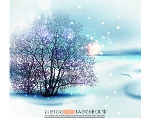 Winter landscape vector background 03