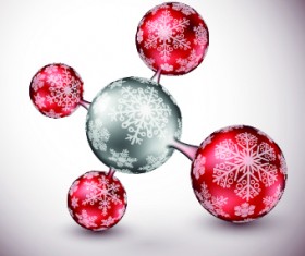 Xmas ball snowflake pattern vector