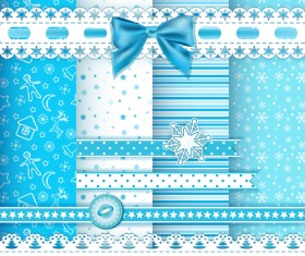 Xmas lace ornaments elements vector 02