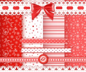 Xmas lace ornaments elements vector 03