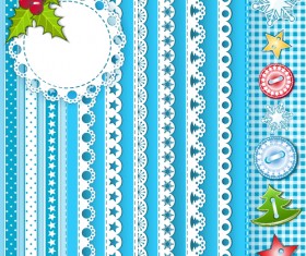 Xmas lace ornaments elements vector 05