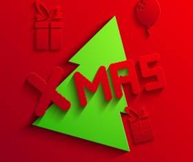 2014 Xmas red background vector set 10