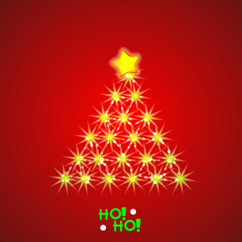 2014 Xmas red background vector set 07