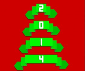 2014 Xmas red background vector set 08