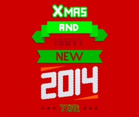 2014 Xmas red background vector set 09