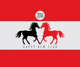 2014 Horse Year creative vector background 01