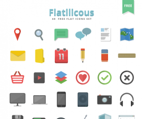 48 Kind free flat Layered PSD icons