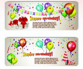 Colorful balloons holiday banner vector 01