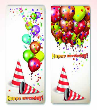 Colorful balloons holiday banner vector 02