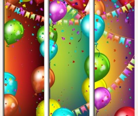 Colorful balloons holiday banner vector 03