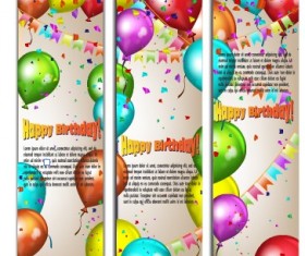 Colorful balloons holiday banner vector 05